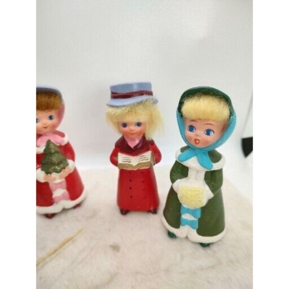 Napcoware collectable Carolers w/ Hair Figurines 7974 Japan Set Of 4 - Picture 8 of 15